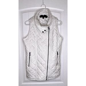 Marc‎ New York Andrew Marc Womens Quilted Vest Zip Pockets White Size M